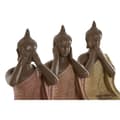 Miniatyrbild 2 av 3: Prydnadsfigur Home ESPRIT Orange Korall Lime Harts Buddha Orientalisk 9 x 6 x 13 cm (3 antal)