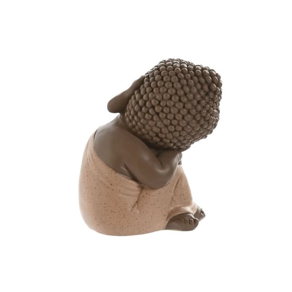 Prydnadsfigur Home ESPRIT Orange Korall Lime Harts Buddha Orientalisk 8 x 8 x 12,5 cm (3 antal)
