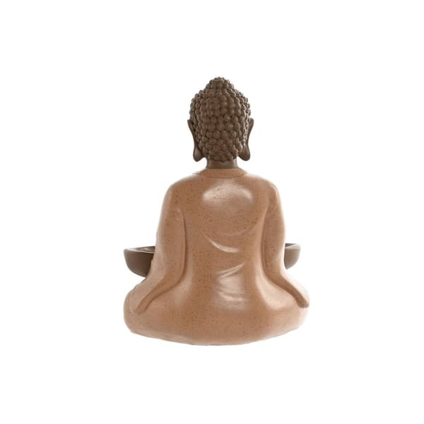 Koristehahmo Home ESPRIT Oranssi Koralli Lime väri Hartsi Buddha Itämainen 19,5 x 16 x 25,5 cm (3 osaa)