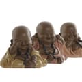 Pikkukuva 2 / 3: Koristehahmo Home ESPRIT Oranssi Koralli Lime väri Hartsi Buddha Itämainen 10 x 7,5 x 8,5 cm (3 osaa)
