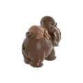 Miniatyrbild 3 av 3: Prydnadsfigur Home ESPRIT Brun Orange Korall Lime Harts Munk Orientalisk 13 x 6 x 12,5 cm (3 antal)