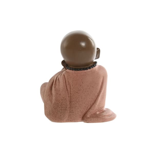 Dekorativ Figur Home ESPRIT Oransje Koral Lime Harpiks Munk Orientalsk 8,5 x 7 x 9,7 cm (3 enheter)