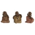 Miniatyrbilde 1 av 3: Dekorativ Figur Home ESPRIT Oransje Koral Lime Harpiks Munk Orientalsk 8,5 x 7 x 9,7 cm (3 enheter)