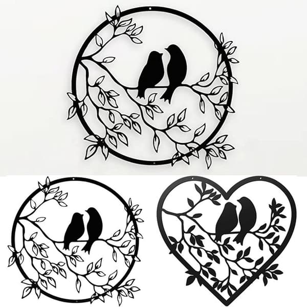 INF Metal Wall Art Decor - Love Birds Silhouette Model 1