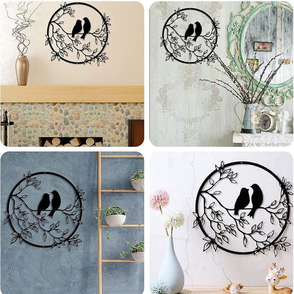 INF Metal Wall Art Decor - Love Birds Silhouette Model 1