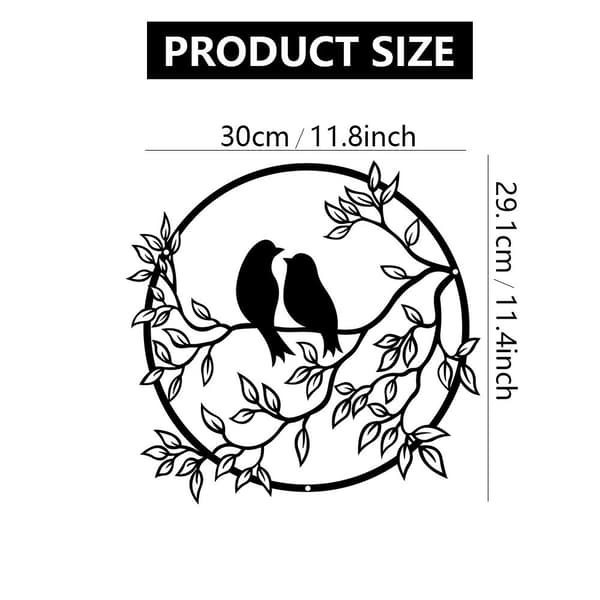 INF Metal Wall Art Decor - Love Birds Silhouette Model 1