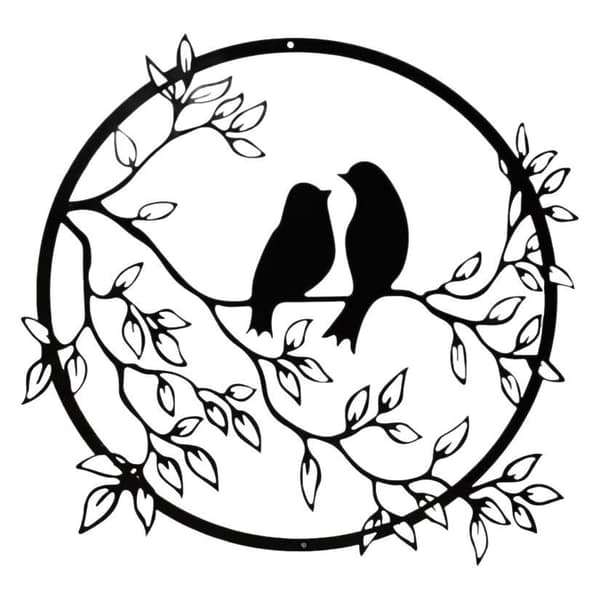 INF Metal Wall Art Decor - Love Birds Silhouette Model 1