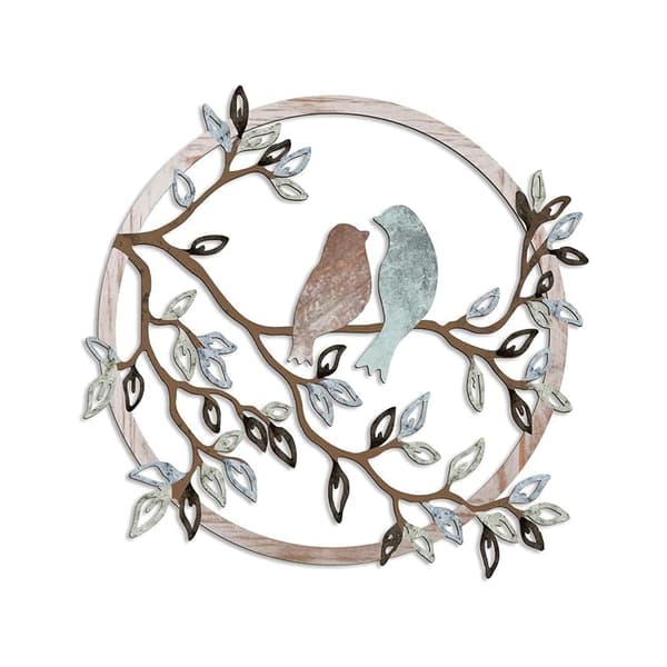 INF Metalliseinien sisustus - Love Birds -siluetti Model 2
