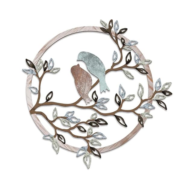 INF Metalliseinien sisustus - Love Birds -siluetti Model 2