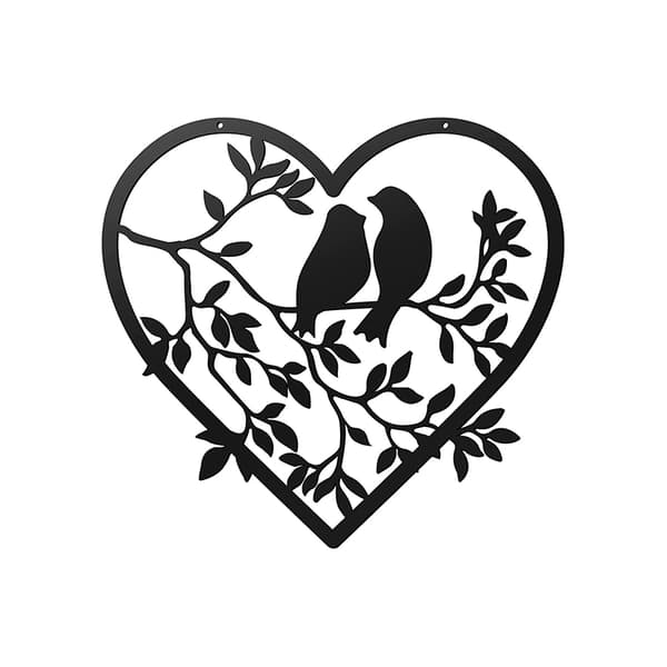 INF Metal Væg Art Decor - Love Birds Silhouette Model 3