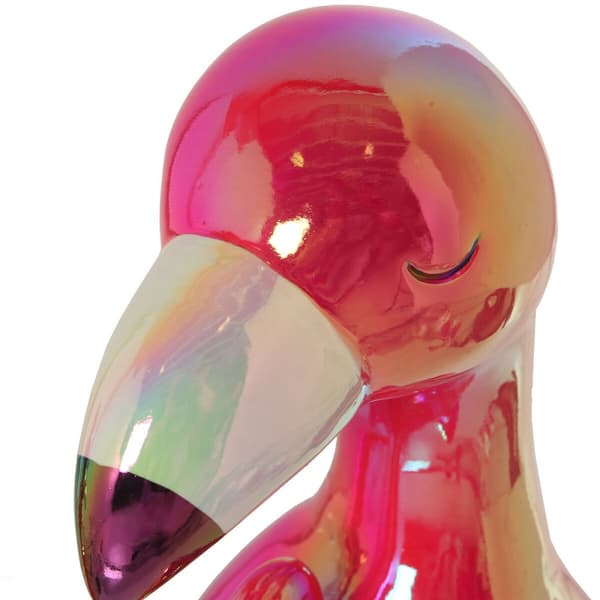 Koristehahmo Alexandra House Living Pinkki Keraminen Vaaleanpunainen flamingo 20 x 23 x 14 cm