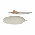 Miniatyrbillede 3 af 3: Bakke Hvid Træ MDF Blad af en plante 59,5 x 3 x 21,6 cm Indretning (6 enheder)