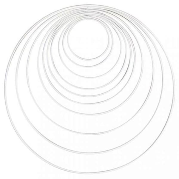 Metallcirklar - Vit - 10 till 40 cm - 10 st