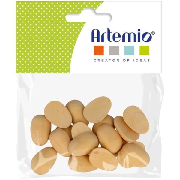 Set med mini halva träägg - 2,2 x 1,6 cm - 18 st