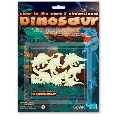Väggdekoration - 4M - 5605426 - Fosforescerande - 3D Dinosaurie - 8 bitar