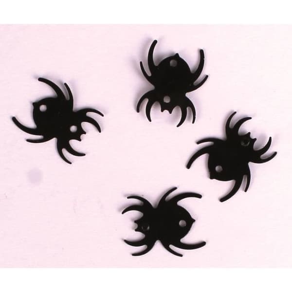 Paljetter - MegaCrea DIY - Svart Spindel - 1,4 cm - 50 gr - Festdekoration