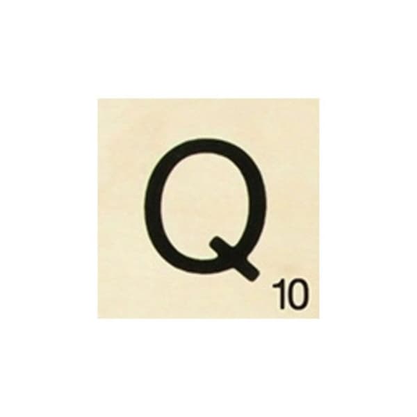 Maxi dekorativa träbokstäver - Q 10 x 10 cm
