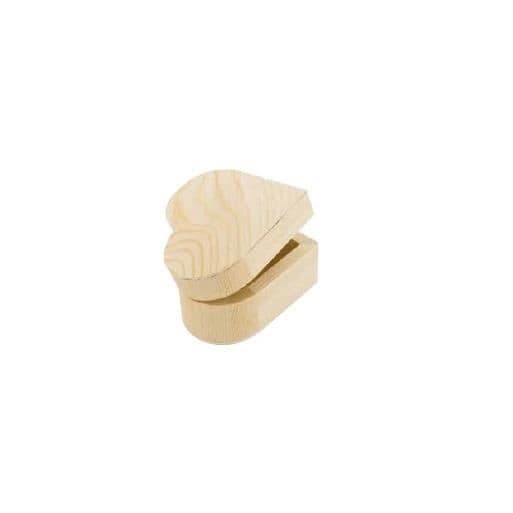 Låda - Ej specificerat - Hjärta - Rå trä - 13 x 13 x 5 cm - Inuti
