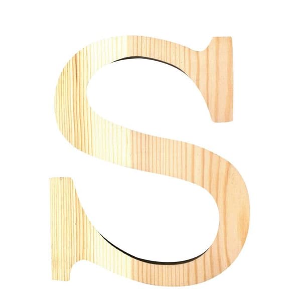 ARTEMIO Bokstav S i Cutout Wood 19 cm