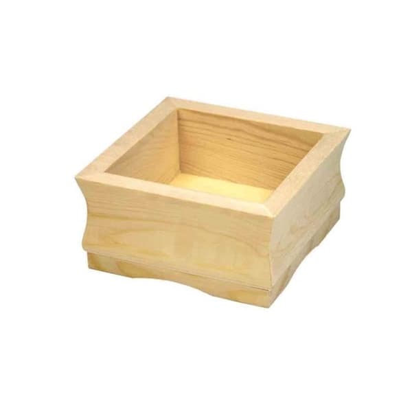 Fyrkantig träkruka 17 x 9 x 17 cm - MegaCrea {färg}