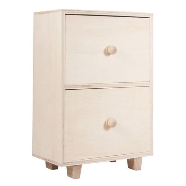 Kommod - RAYHER - Beige - 2 lådor - Anpassningsbar - 16,5 x 9 x 24 cm