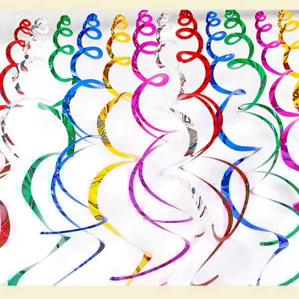 INF Spiral hængende dekorationer - Shiny Double Helix (6-Pack Mix)