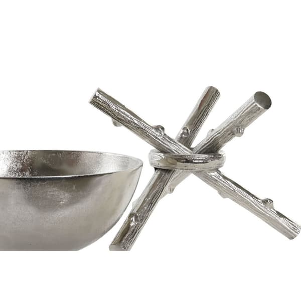 Bordsdekoration Home ESPRIT Silvrig Aluminium Modern 30 x 30 x 28 cm
