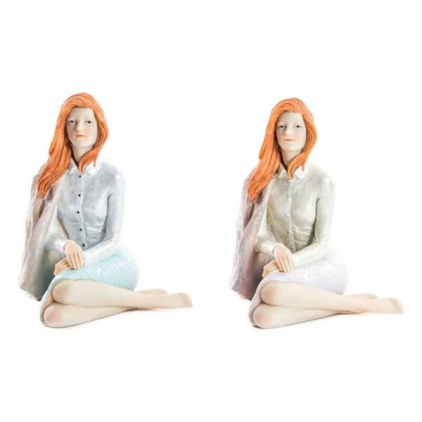 Prydnadsfigur DKD Home Decor 15 x 18 x 19,5 cm Kvinna Harts Romantisk (2 pcs)
