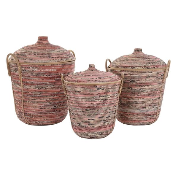 Korg - set DKD Home Decor Rattan (51 x 51 x 67 cm)
