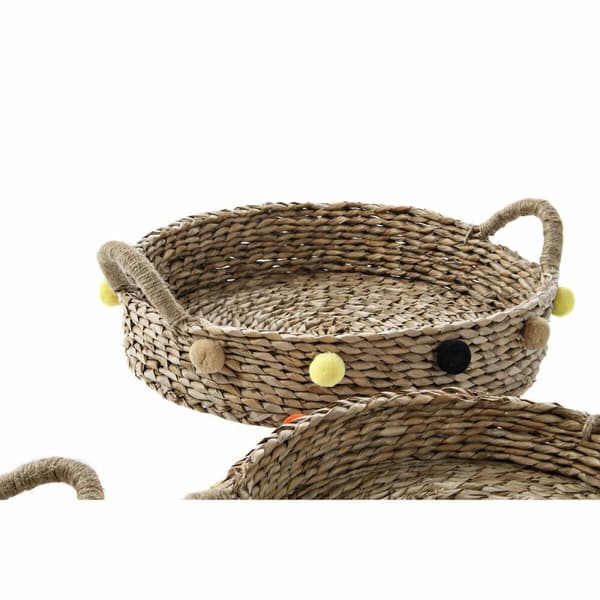 Korg - set DKD Home Decor 49 x 40 x 9,5 cm Tofs Sjögräs Boho (2 antal)