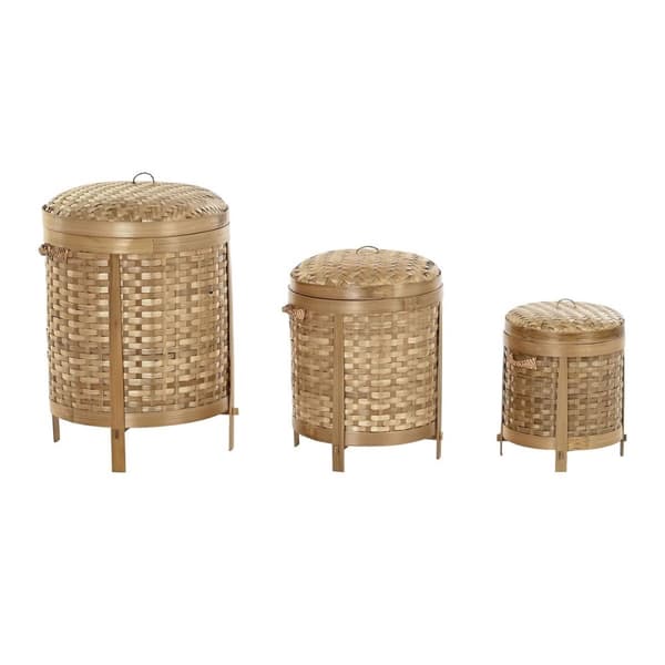Korg - set DKD Home Decor Naturell 31 x 31 x 44 cm Bambu Boho