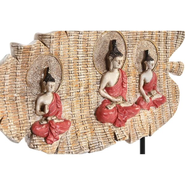 Prydnadsfigur DKD Home Decor 38 x 6 x 29,5 cm Röd Buddha Grön Orientalisk (2 antal)