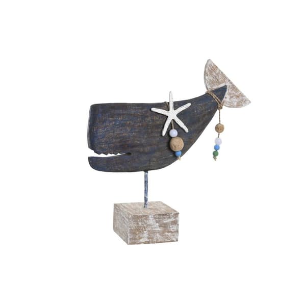 Prydnadsfigur DKD Home Decor Blå Harts Mangoträ (37 x 11 x 39 cm)