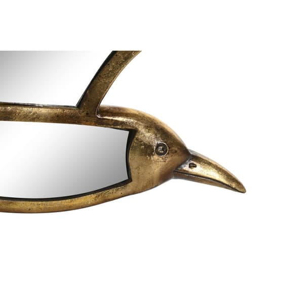 Prydnadsfigur DKD Home Decor Gyllene Fågel 32,5 x 3 x 28 cm