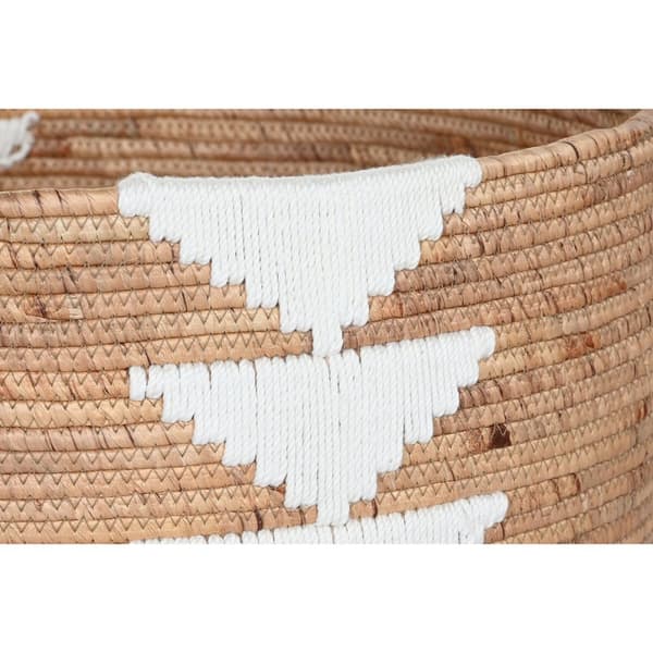 Korg - set DKD Home Decor Vit Naturell Snöre Sjögräs Boho 55 x 55 x 40 cm
