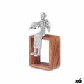 Miniatyrbild 1 av 3: Prydnadsfigur Violin Silvrig Trä Metall 13 x 27 x 13 cm