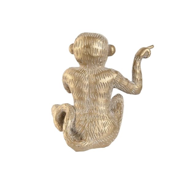 Prydnadsfigur Home ESPRIT Gyllene Apa Tropiskt 14 x 10 x 14 cm (3 antal)