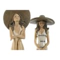 Miniatyrbild 2 av 3: Prydnadsfigur Home ESPRIT Vit Beige Kvinna Medelhavs 12 x 8,5 x 20 cm (2 antal)