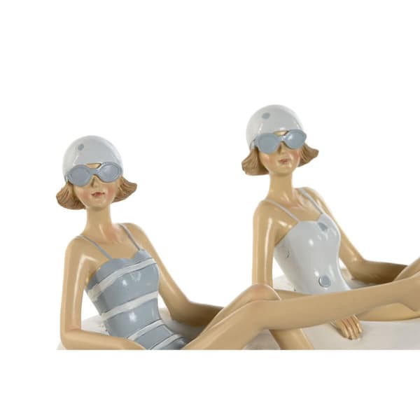 Prydnadsfigur Home ESPRIT Vit Himmelsblå Medelhavs 17,5 x 10 x 10,5 cm (2 antal)