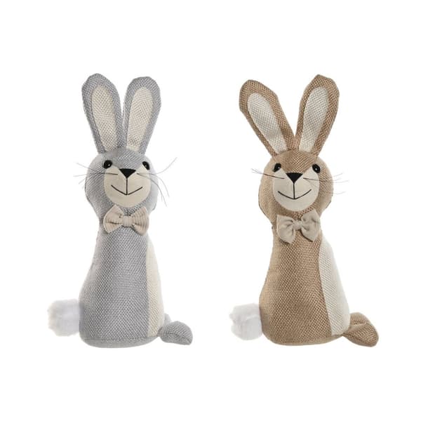 Dörrstopp Home ESPRIT Sand 20 x 10 x 35 cm Kanin (2 antal)