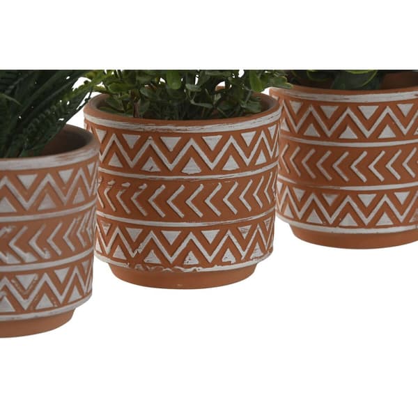Dekorativ växt Home ESPRIT Polyetylen Cement 12 x 12 x 17 cm (3 antal)