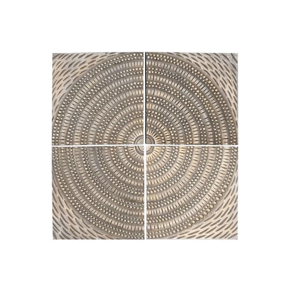 Väggdekoration Home ESPRIT Gyllene Modern 80 x 3,5 x 80 cm (4 Delar)