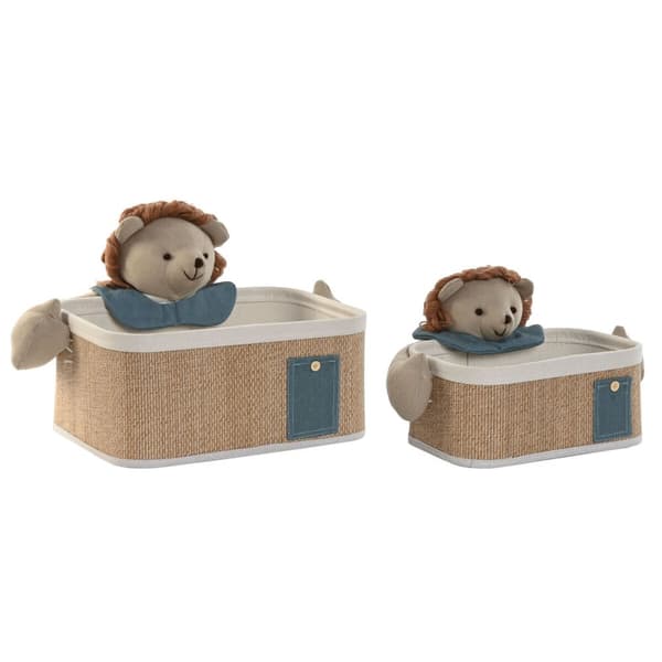 Korg - set Home ESPRIT Grön Naturell 40 x 32 x 27 cm (2 Delar)