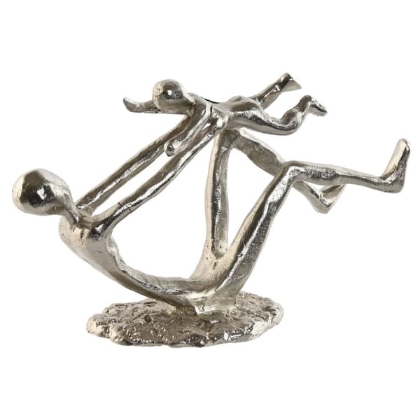 Prydnadsfigur Home ESPRIT Silvrig 25 x 8 x 14 cm (2 antal)