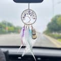 Pikkukuva 2 / 4: INF Xian Stone Car Charm - tyylikäs höyhenautokoriste Sininen