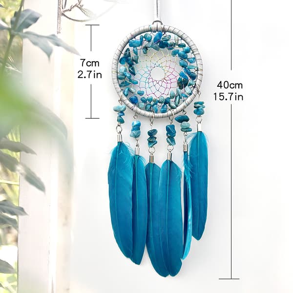 INF Crystal Car Charm - Elegant fjærpynt Blå