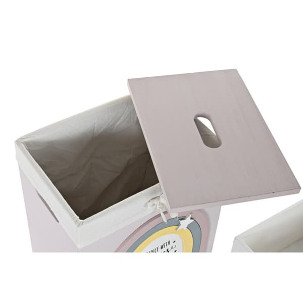Set med kurve DKD Home Decor Gul Hvid Grå Pink Paulonia træ Børns 40 x 30 x 55 cm (5 Dele) (5 enheder)