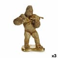 Miniatyrbillede 1 af 2: Dekorativ figur Gorilla Violin Gylden 16 x 40 x 30 cm (3 enheder)