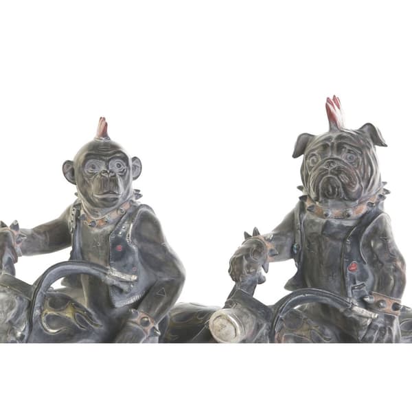 Dekorativ figur Home ESPRIT Mørkegrå Rocker 24 x 15 x 29 cm (2 enheder)