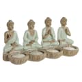 Miniatyrbillede 3 af 4: Dekorativ figur Home ESPRIT Hvid Grøn Buddha Orientalsk 24 x 9 x 11 cm (2 enheder)